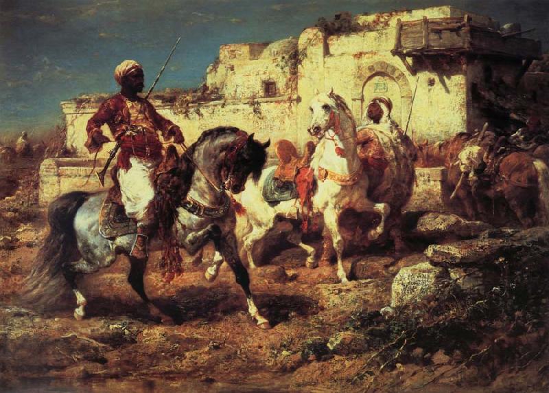 Adolf Schreyer Arabic horsemen oil painting image